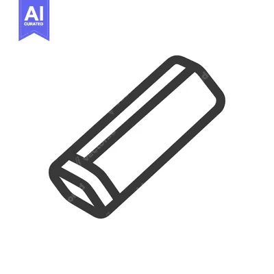 Aset premium populer: Minimalist Eraser Icon: Clean Line Art on White Background