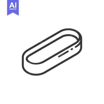 Aset desain premium: Minimalist Capsule Icon: Isometric View, Bold Outline on White Backgro