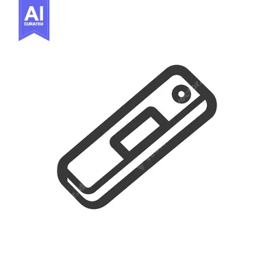 Premium design asset: Minimalist Outline Icon of a Modern USB Flash Drive Design