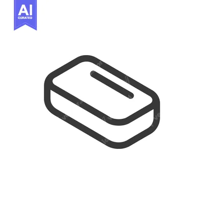 Aset desain premium: Minimalist Soap Bar Icon: Clean Line Art on White Background