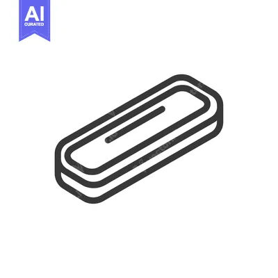 Aset premium populer: Minimalist Rectangular Icon with Rounded Edges and Central Line