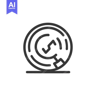 Aset premium populer: Minimalist Icon of a Turntable with Stylized Vinyl Record