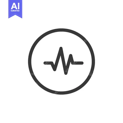Aset desain premium: Heartbeat Pulse in Circle, Medical Symbol, Dark Gray on White