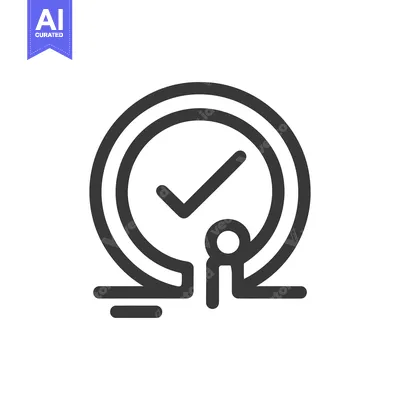 Aset desain premium: Completed Task Icon: Circular Checkmark Symbol with Progress Indicator