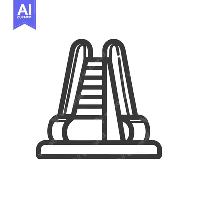 Popular premium asset: Minimalist Icon of Inflatable Water Slide with Ladder and Rounded Edge