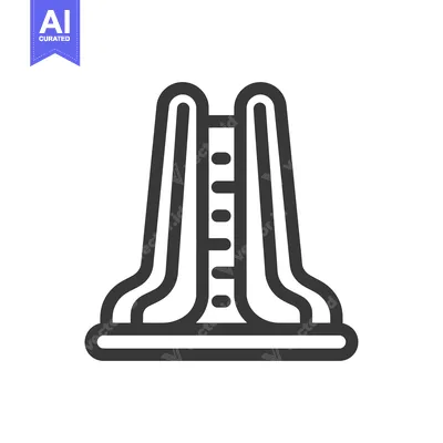 Aset premium populer: Minimalist Icon of a Water Slide with Ladder Detail