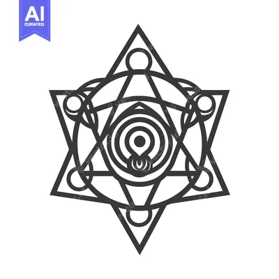 Aset premium populer: A complex geometrical symbol with many intersecting lines and shapes