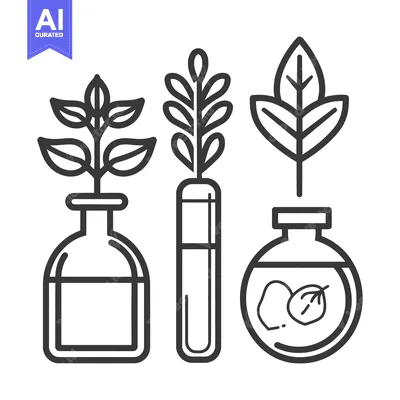 Aset premium populer: Three Laboratory Vases Containing Growing Botanical Plant Specimens