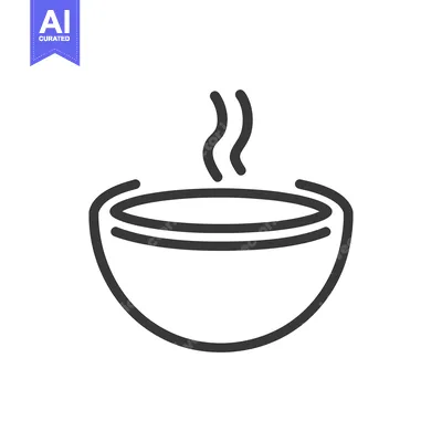 Premium design asset: A Simple Illustrated Bowl Of Steaming Hot Liquid Soup