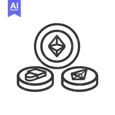 Aset desain premium: Ethereum, Binance Coin, and Tether Cryptocurrency Symbols