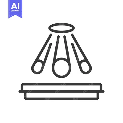 Aset desain premium: Levitation Platform Icon: Minimalist Design with Floating Sphere and L