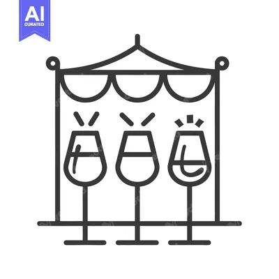 Three wine glasses under a decorative archway are displayed together
