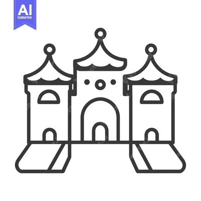 Popular premium asset: Simple illustration of a castle featuring towers and entrances