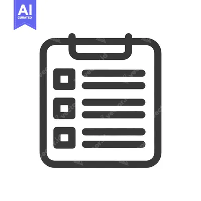 Aset premium populer: Minimalist Clipboard Icon with Checklist and Rounded Edges
