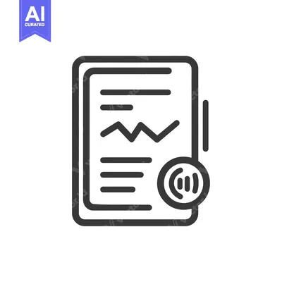 Premium design asset: Financial Report Icon with Graph and Data Analysis Symbol in Outline S