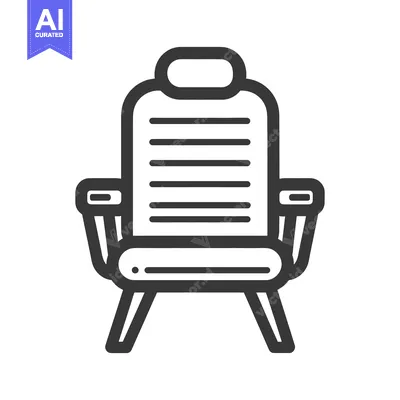 Aset desain premium: Minimalist Lounge Chair Icon: Modern Design, Relaxation Symbol, Vector