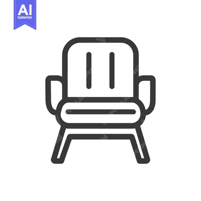 Premium design asset: Minimalist Armchair Icon: Bold Outline Design on White Background