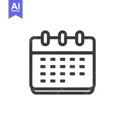Premium design asset: Minimalist Calendar Icon with Rounded Edges on White Background