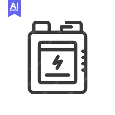 Premium design asset: Battery Icon with Lightning Bolt, Minimalist Design, Dark Gray Outline