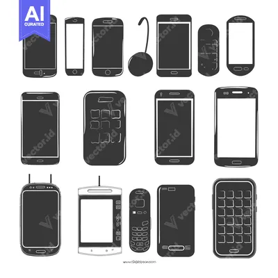 Aset desain premium: Evolution of Mobile Phones from Old to Modern Designs