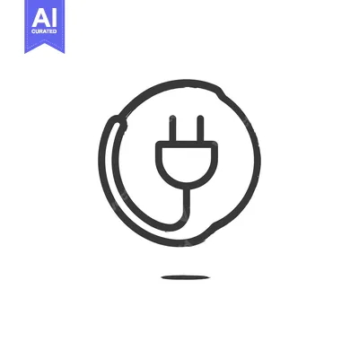 Aset premium populer: Electric Plug Icon in Brush Stroke Circle, Energy Symbol