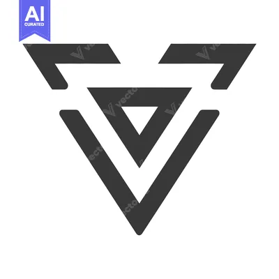 Aset premium populer: Geometric Triangle Logo: Abstract Minimalist Design in Dark Gray on Wh