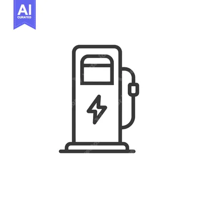 Aset premium populer: Electric Vehicle Charging Station Icon, Minimalist Outline Design