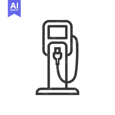 Aset desain premium: Electric Vehicle Charging Station Icon, Modern Outline Style, Sustaina
