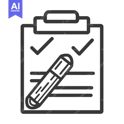 Aset desain premium: A clipboard with checks and a pen for completing tasks
