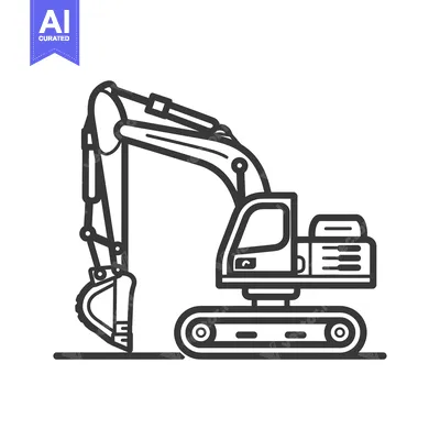 Aset premium populer: Excavator with a raised arm and bucket