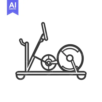 Premium design asset: A simple outline drawing of an exercise machine illustration