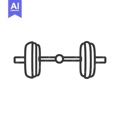 Aset premium populer: Simple drawing of a barbell used for weightlifting exercise training