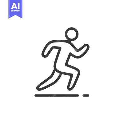 Popular premium asset: Minimalist Runner Icon: Dynamic Motion, Bold Outline, White Background