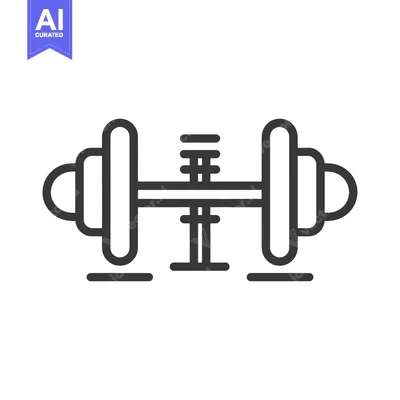 Popular premium asset: A simple black and white illustration of a weight lifting barbell