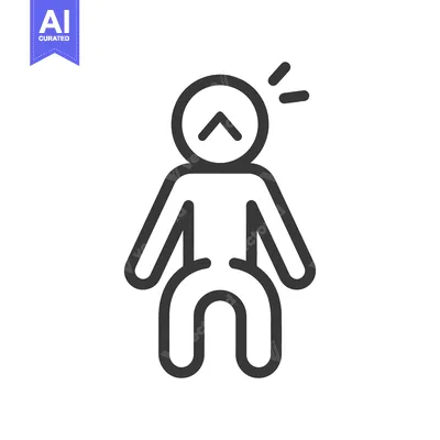 Aset premium populer: A simple line drawing depicts a figure with a headache