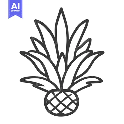 Popular premium asset: A stylized black and white image of a pineapple fruit