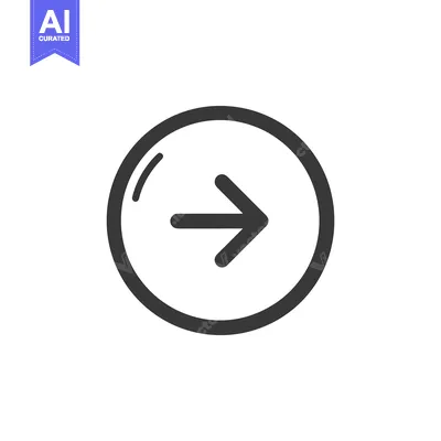 Aset premium populer: Sleek Right Arrow Icon Encased in a Circular Frame on White Background