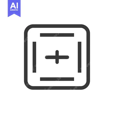 Aset premium populer: Simple Plus Sign in Rounded Square Frame, Minimalist Design