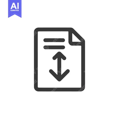 Aset desain premium: File Transfer Icon: Document with Arrows for Upload and Download