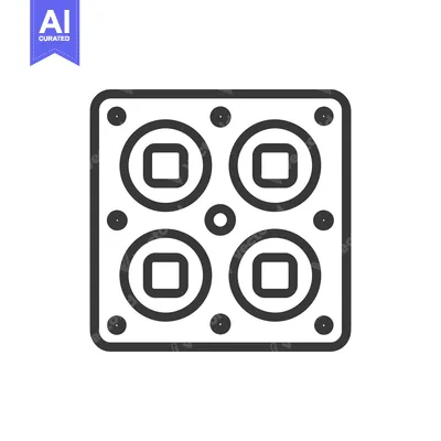 Premium design asset: Ancient Chinese Coin Icon: Square Hole, Round Shape, Minimalist Design