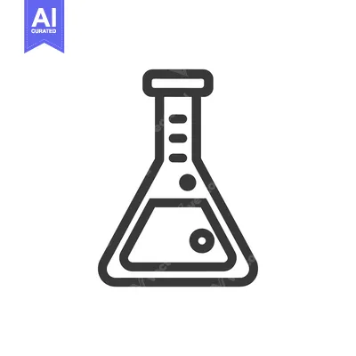 Aset premium populer: Minimalist Erlenmeyer Flask Icon with Bubbles and Liquid