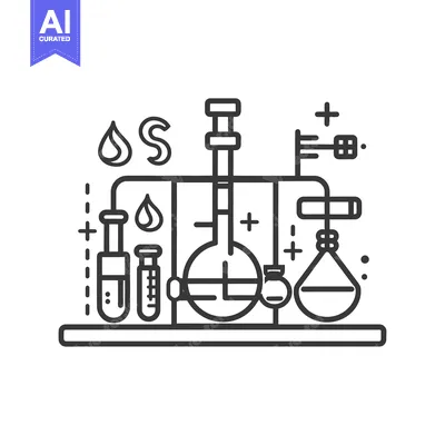 Premium design asset: Illustration depicting various science laboratory equipment and appara