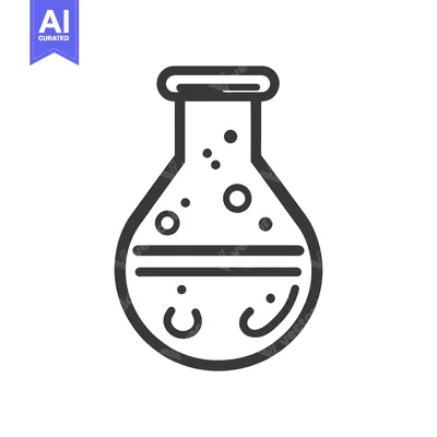 Premium design asset: A Simple Vector Graphic Showing a Flask with Bubbles