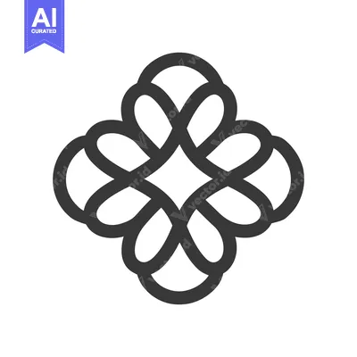 Aset premium populer: Elegant Dark Gray Quatrefoil Knot on White Background