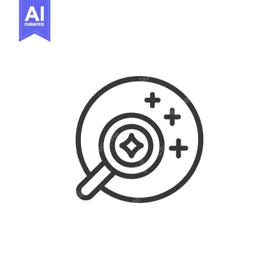 Premium design asset: Magnifying Glass Examining a Star Inside a Circle Icon