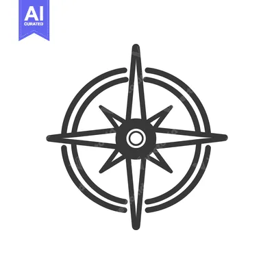Popular premium asset: A simple black and white illustration of a compass symbol