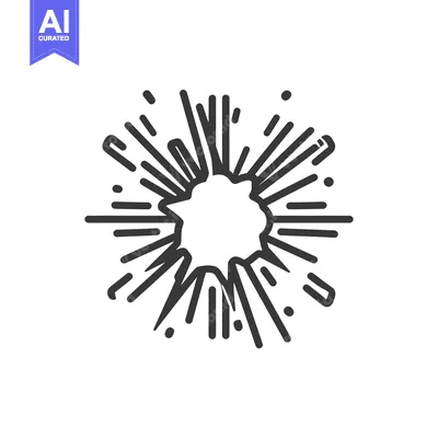 Aset desain premium: Graphic Explosion: Bursting Energy with Radial Lines and Scattered Dot