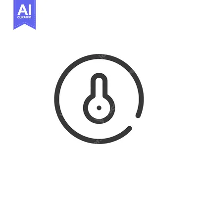 Premium design asset: Minimalist Thermometer Icon: Circular Outline with Temperature Indicat