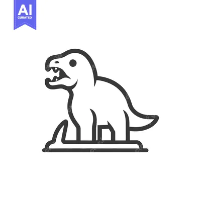 Aset premium populer: A stylized cartoon dinosaur standing with open mouth in profile