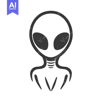 Popular premium asset: A minimalist illustration of an extraterrestrial being with oval shape